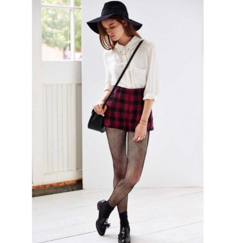 BDG red and black plaid shorts